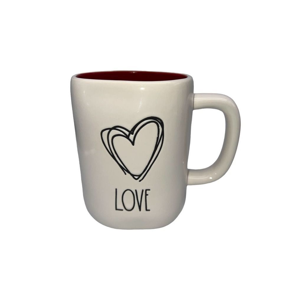 Rae Dunn Love with Black Heart Mug